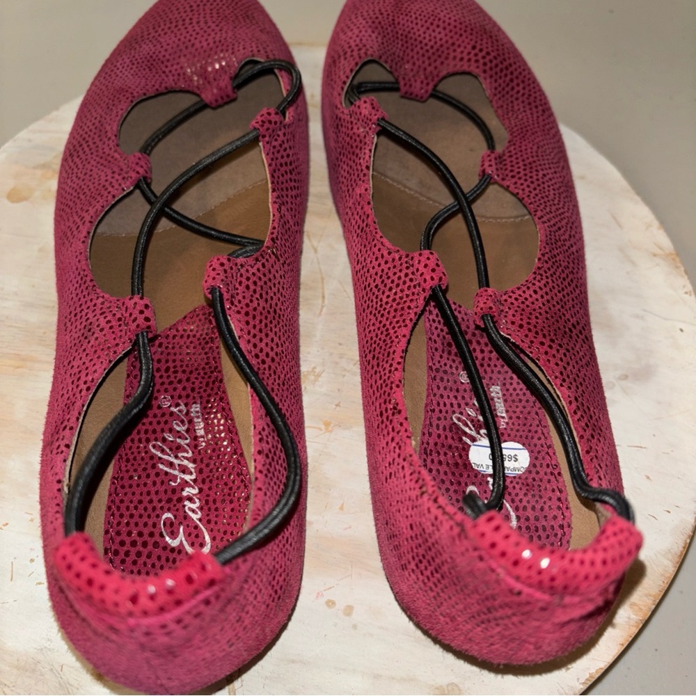 Earthies Flat Shoes Size 10M Burgundy Women - Picture 5 of 11